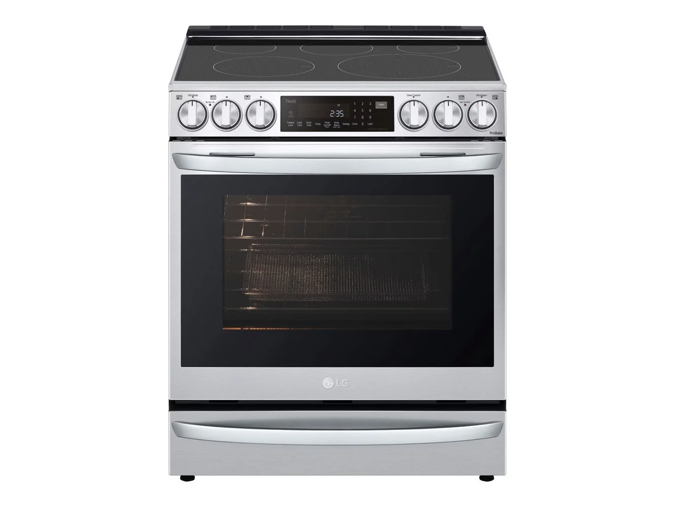 **LG - 30-in Wide 6.3 Cu. Ft. Smart Slide-In True Convection Range with 5 Elements, EasyClean and Air Sous Vide - Stainless Steel**