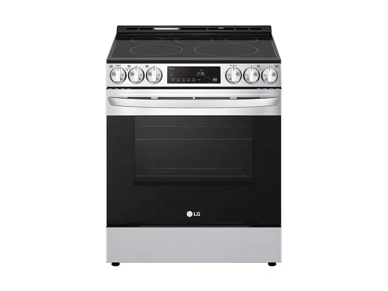 **LG - 30-in Wide 6.3 Cu. Ft. Smart Slide-In Electric True Convection Range with 5 Elements, EasyClean and AirFry - Stainless Steel**