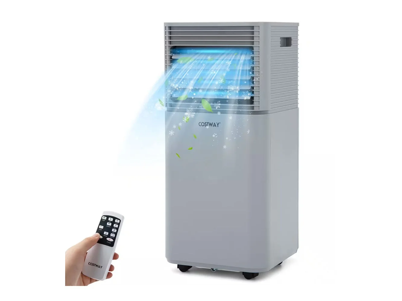 **Costway - 8000 BTU ASHRAE Portable Air Conditioner 3-in-1 Air Cooler w/Dehumidifier & Fan Mode - Gray**