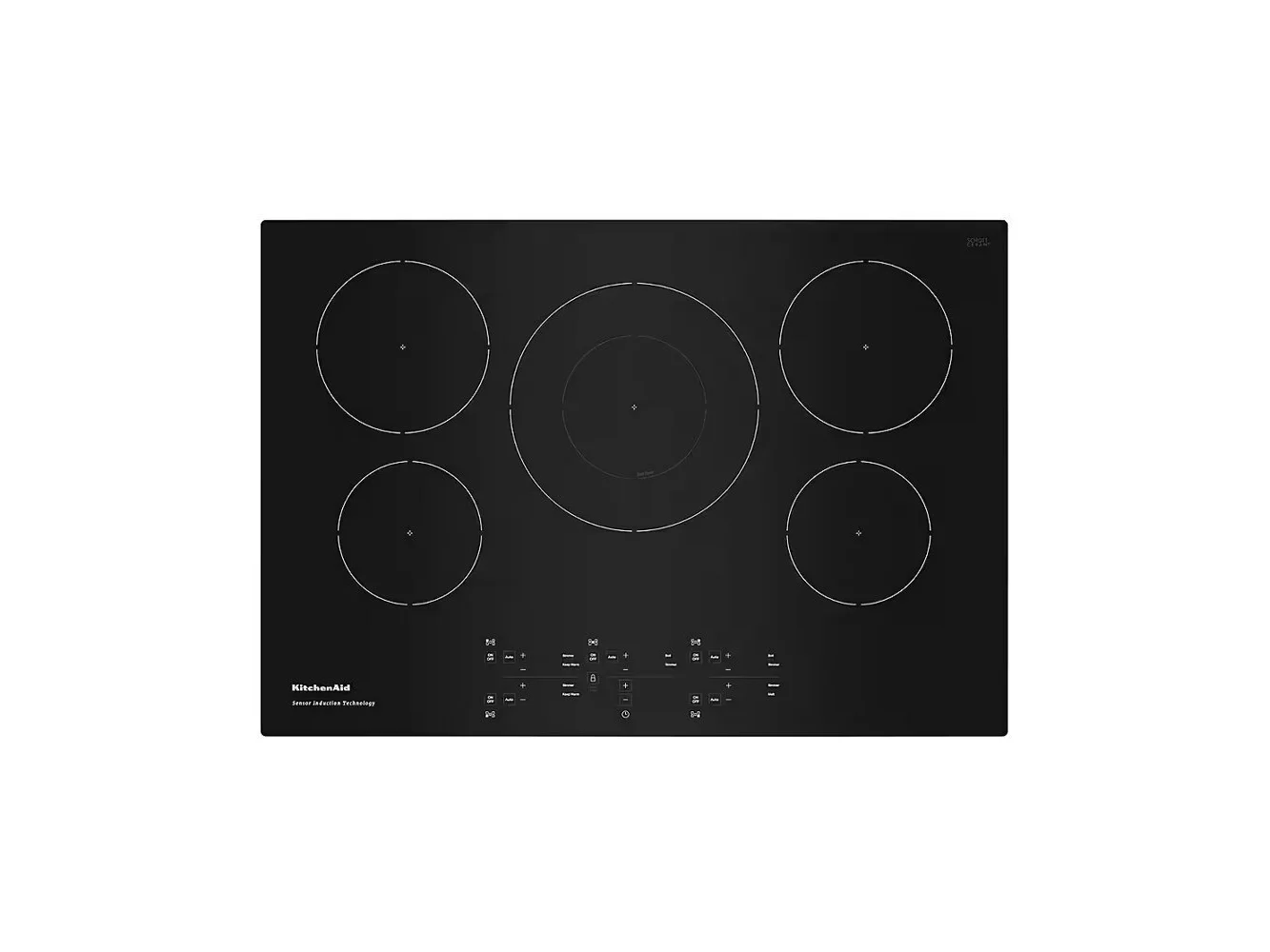 **KitchenAid - 36 inch Wide 5 element Built-In Electric Induction Cooktop with Sensor Induction Technology - Black**