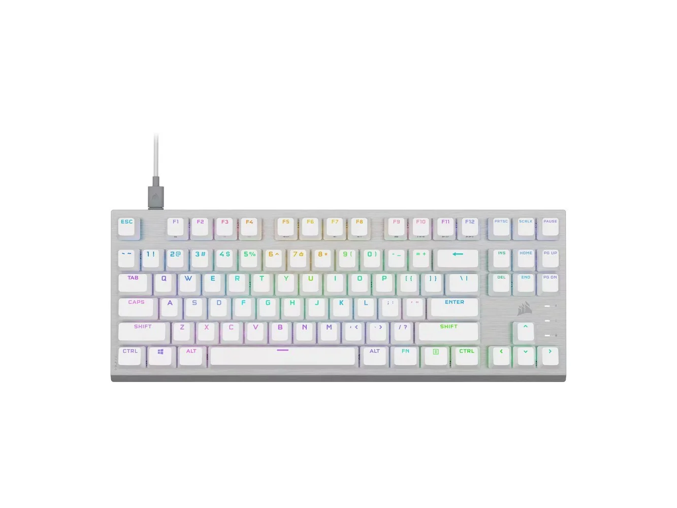 **CORSAIR - K60 PRO TKL Wired Optical-Mechanical OPX Linear Switch Gaming Keyboard with per-key RGB Backlighting - White**