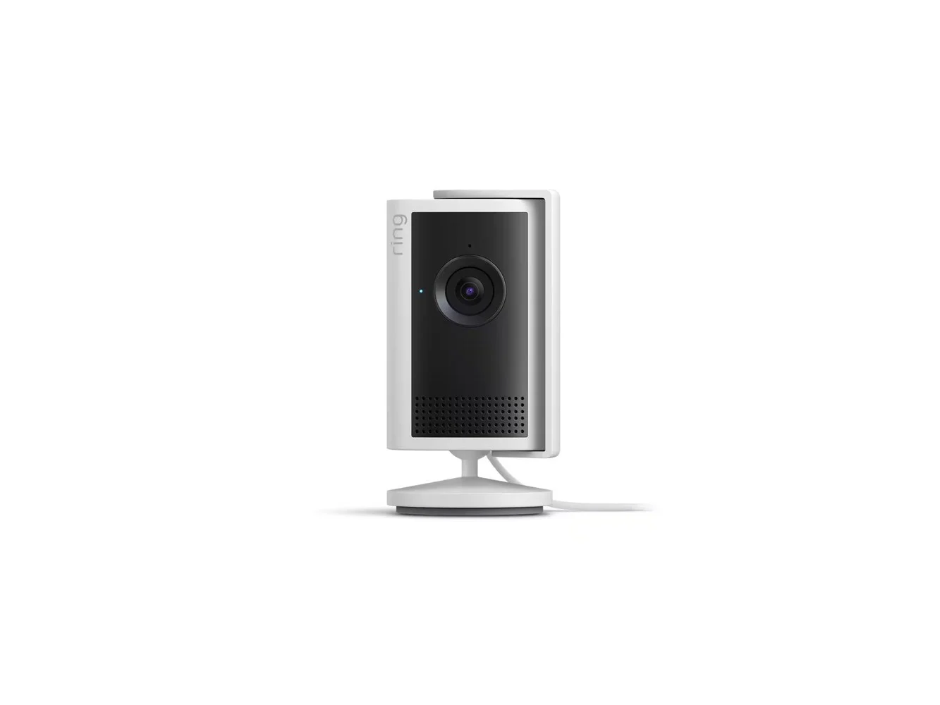 **Ring - Indoor Cam Plus, Plug-In, Retinal 2K for enhanced video quality, 6x Zoom, Night Vision for color in near dark - White**