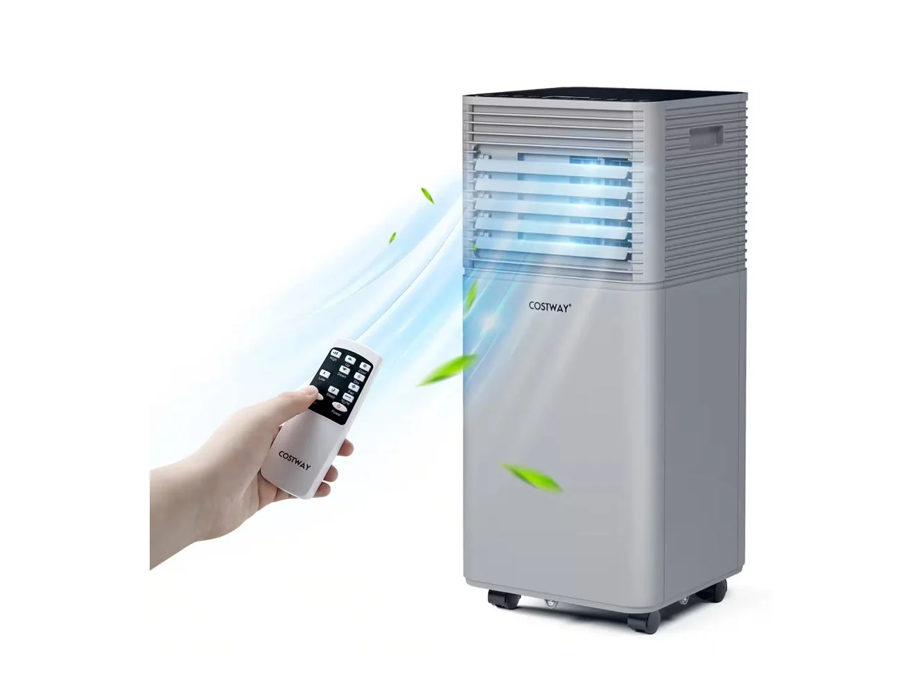 **Costway - 6000 BTU Portable Air Conditioner Cools up to 350 sq.ft 3-in-1 Air Cooler w/Dehumidifier & Fan Mode - Gray**