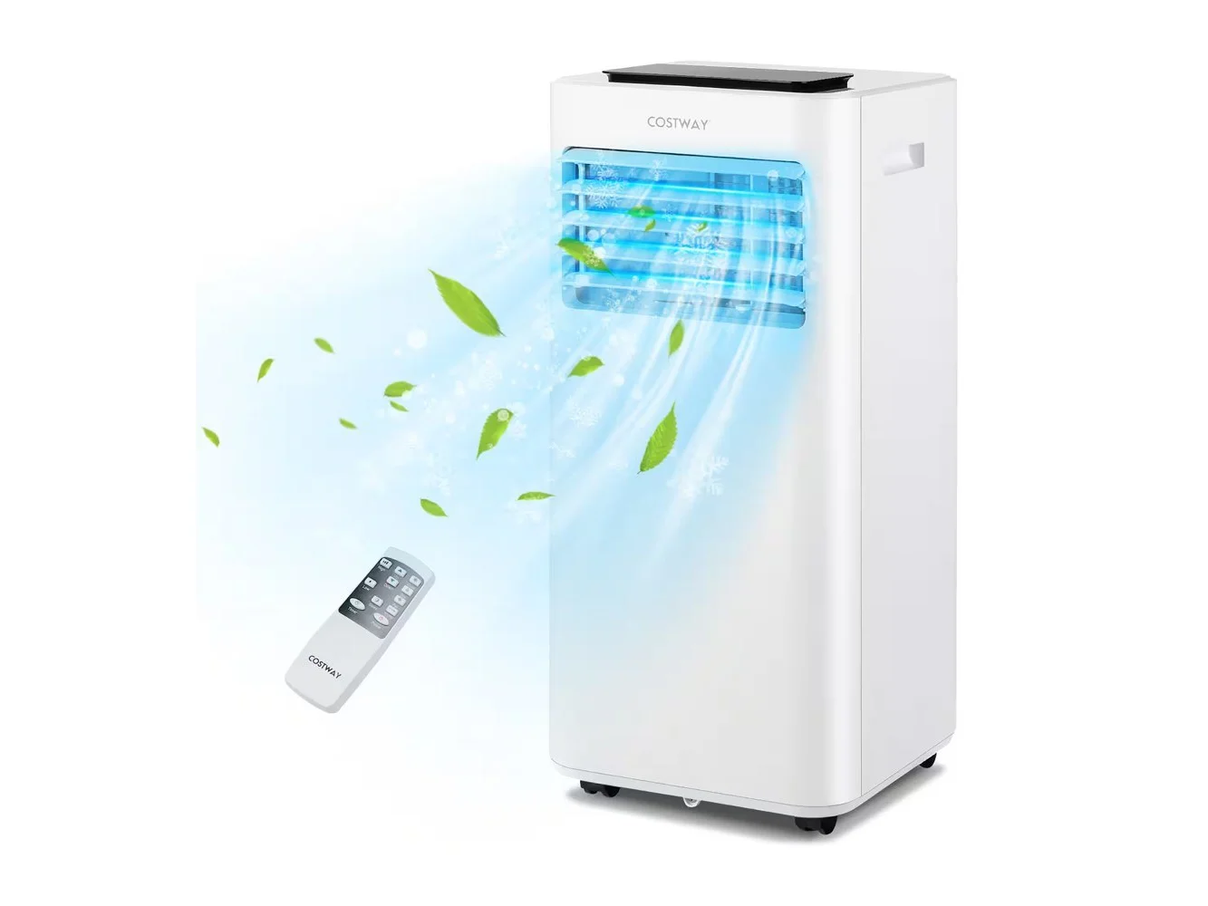 **Costway - 6000BTU (10000 BTU ASHRAE) Portable Air Conditioner 3-in-1 AC Unit with Cool Fan Dehum Sleep Mode - White**