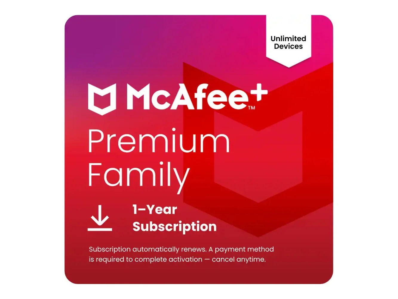 **McAfee - McAfee+ Premium Family (Unlimited Devices) Antivirus Software, Scam Protection (1-Year Subscription with Auto-Renewal) - Windows, Mac OS, Chrome, Apple iOS, Android [Digital]**