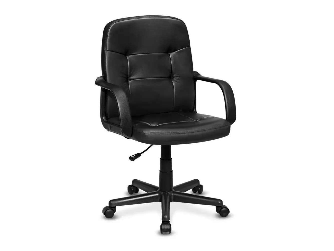 **Costway - Ergonomic Executive Mid-Back Swivel Office Chair - Black**