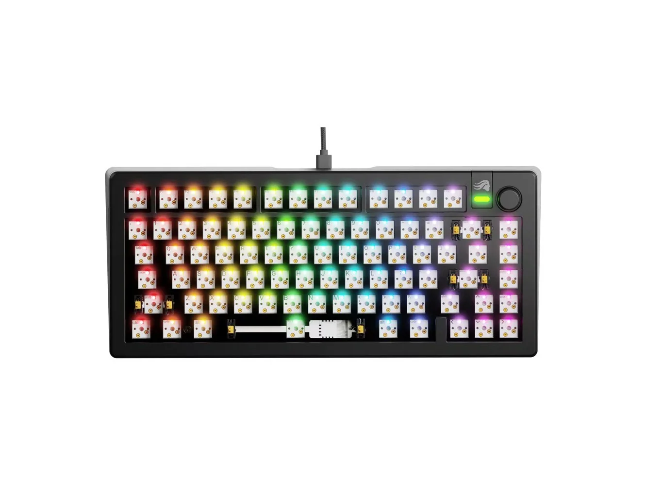 **Glorious - GMMK 3 PRO 75% Barebones Wired Mechanical Linear Switch Gaming Keyboard with Hot-swappable Switches - Black**