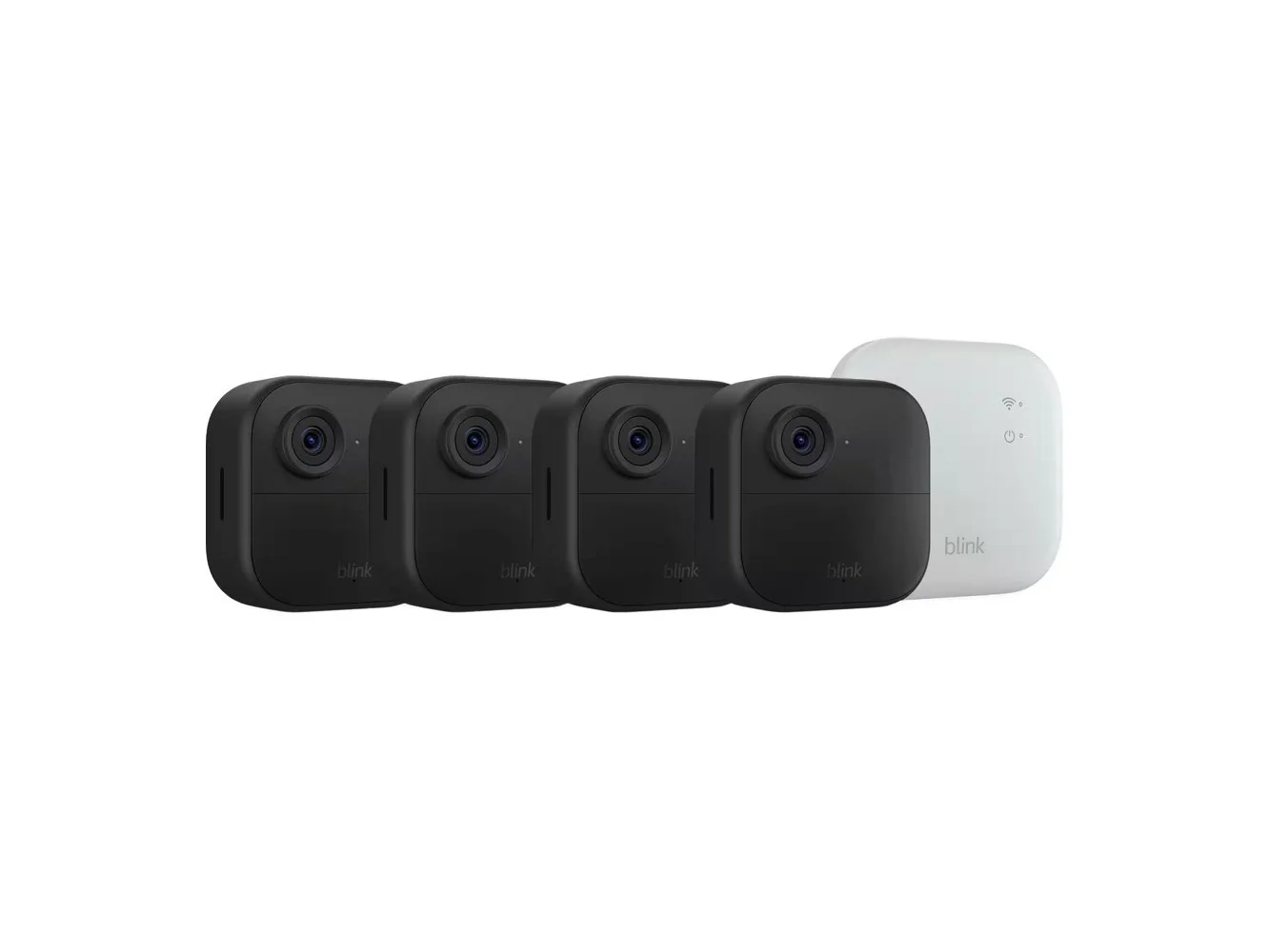 **Blink - Outdoor 4 XR — Wireless security camera with extended range, up to 400 feet. Sync Module XR included — 4 Cameras - Black**