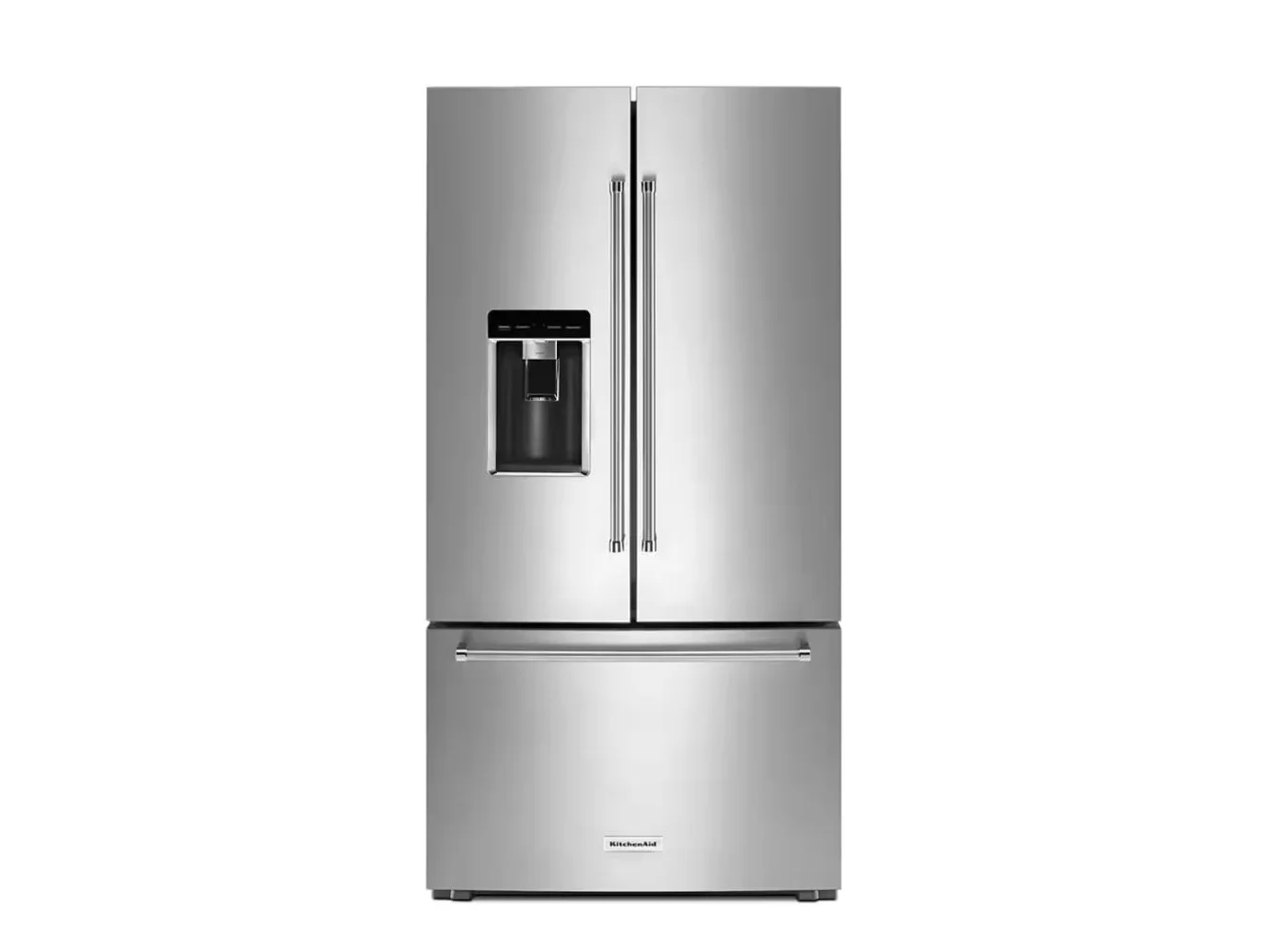 **KitchenAid - 36 in. Wide 23.8 cu. ft. Counter-Depth French Door Platinum Interior Refrigerator with PrintShield Finish - Stainless Steel with PrintShieldâ„¢ Finish**