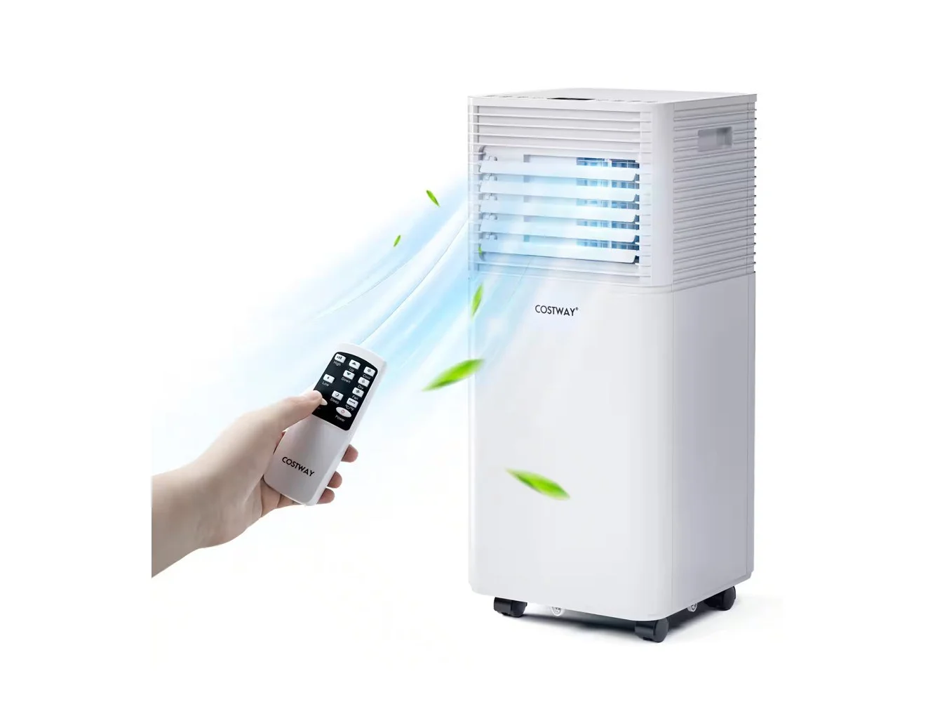 **Costway - 6000 BTU Portable Air Conditioner Cools up to 350 sq.ft 3-in-1 Air Cooler w/Dehumidifier & Fan Mode - White**