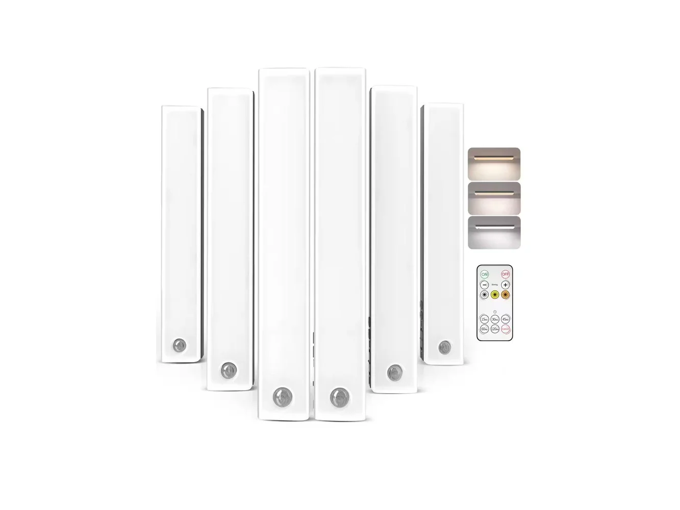 **EZVALO - 11 in. Wireless USB Charging Integrated LED Linkable Under Cabinet Light Smart Recessed Lighting-6 Pack - White**