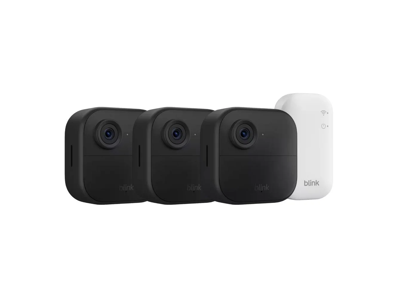 **Blink - Outdoor 4 – Wireless smart security camera, two-year battery life, 1080p HD. Sync Module Core included – 3 Cameras - Black**