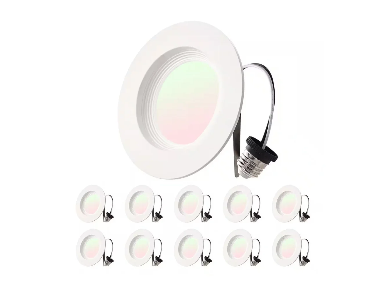 **VEVOR - 10 Pack LED Recessed Lighting, 4 Inches, Retrofit Can Lights, 750 LM 9W 120V, Selectable 5CCT 2700K/3000K/3500K/4000K - White**