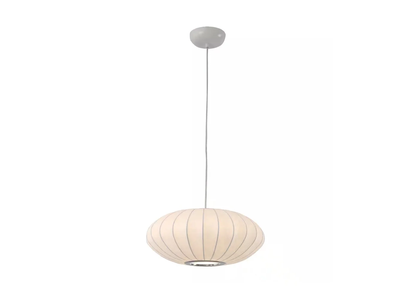 **Umeiluce - 15.7 Inches Oval Pendant Light Silk Shade Dimmable - White**