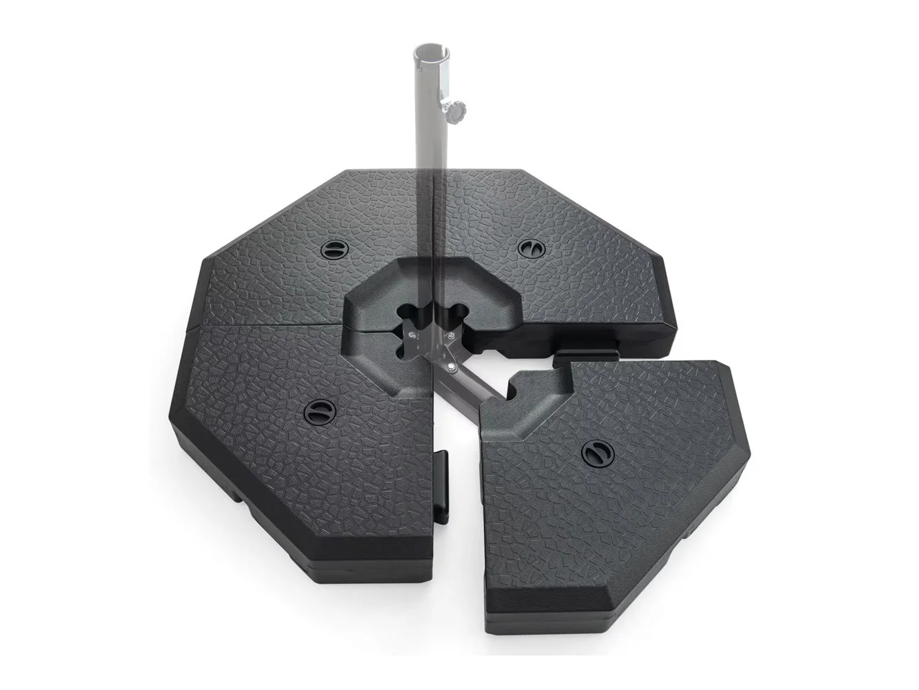 **Costway - 4PCS Patio Cantilever Offset Umbrella Weights Base Plate Set - Black**