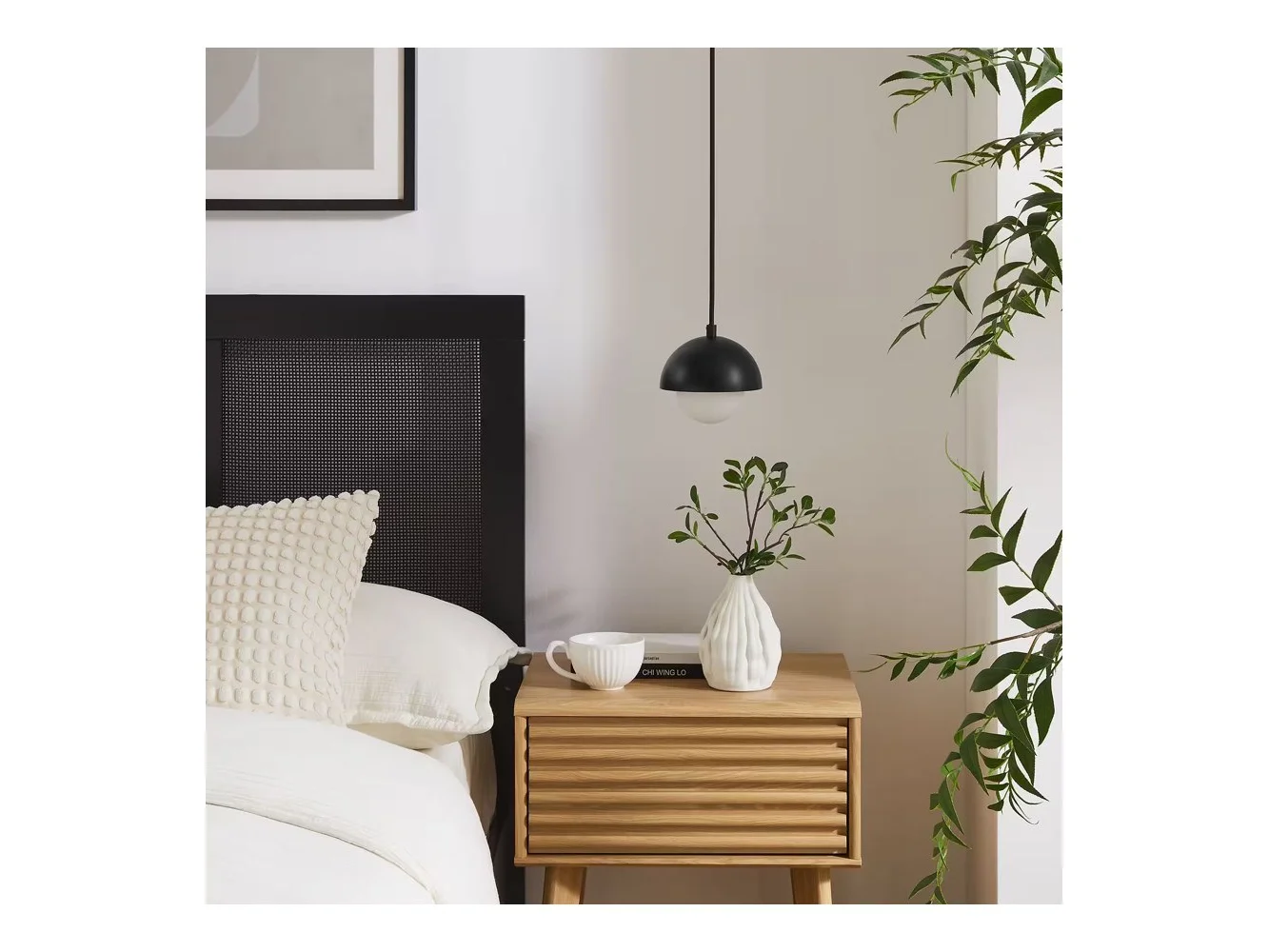 **Eclipse Globe Pendant Light by Modway - Black**