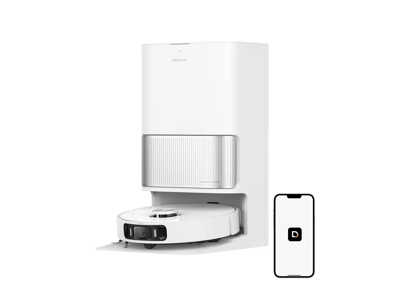 **Dreame - GoVac 500 Robot Vacuum and Mop, 19KPa Suction, 167°F Water Self Clean, All-in-1 Station, Tangle-Free, Auto Refill - White**