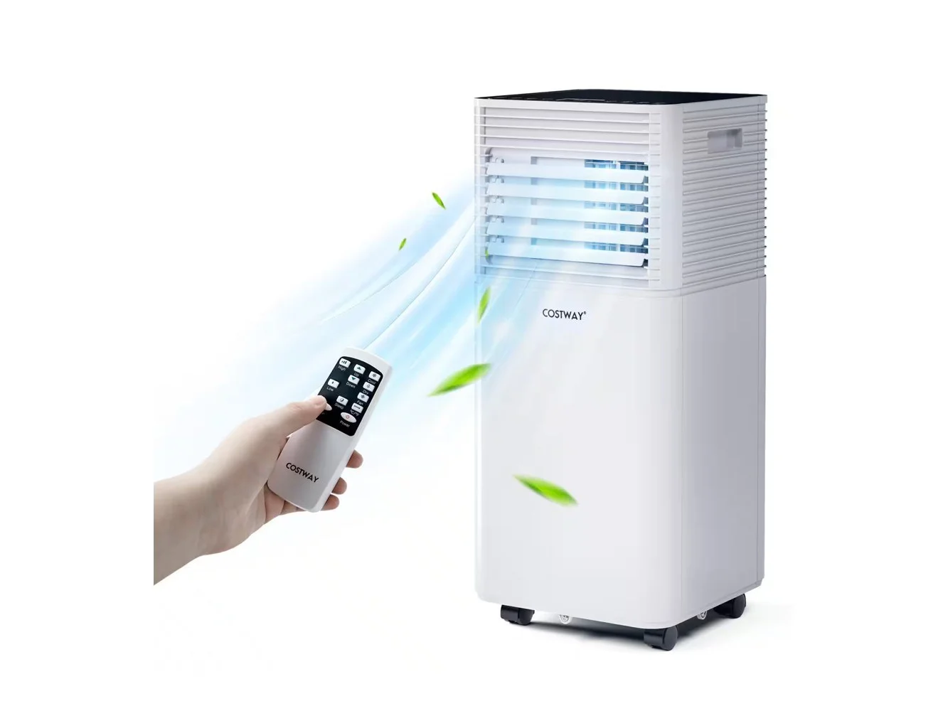 **Costway - 8000 BTU ASHRAE Portable Air Conditioner 3-in-1 Air Cooler w/Dehumidifier & Fan Mode - White**