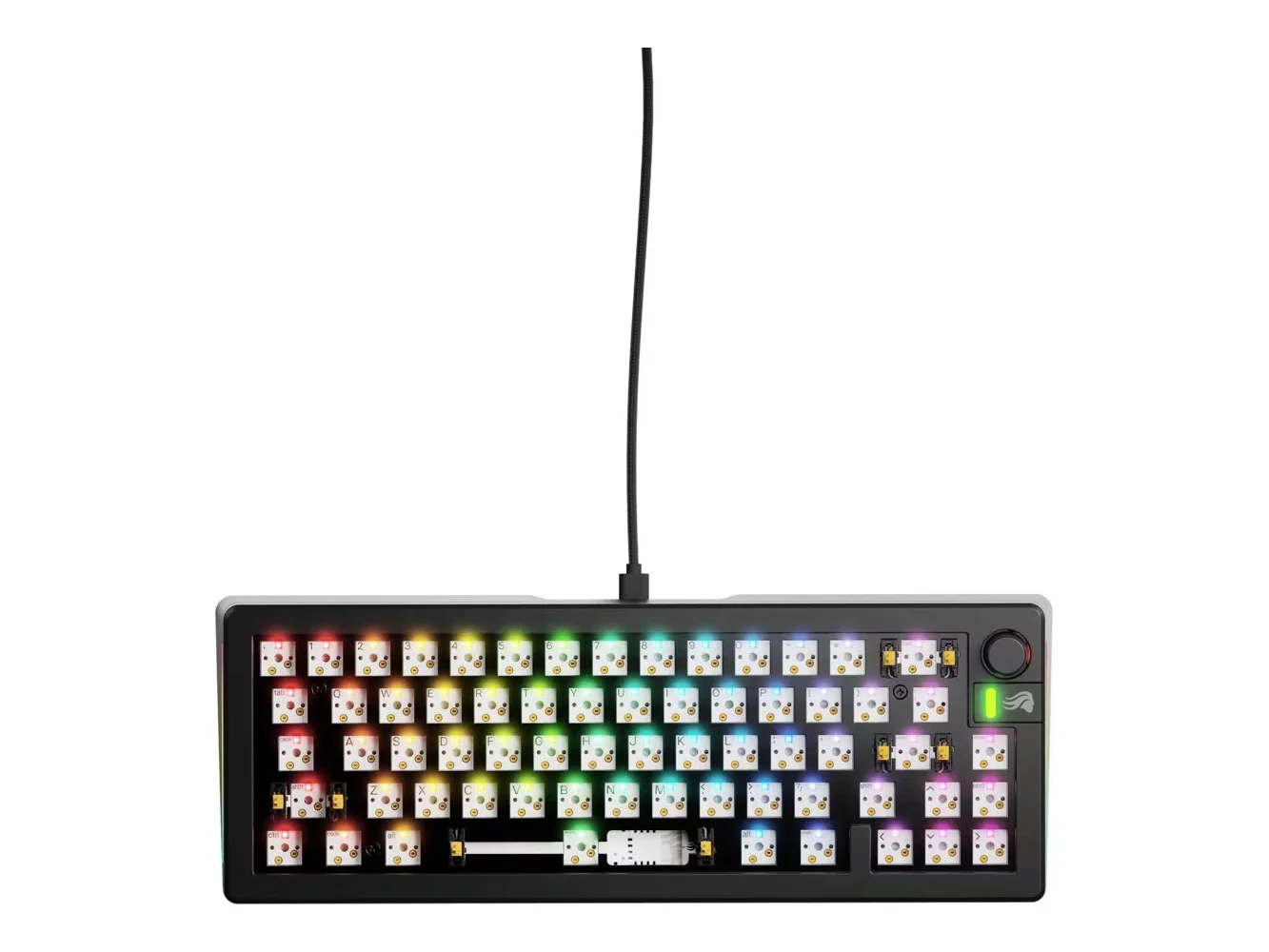 **Glorious - GMMK 3 65% Barebones Wired Mechanical Gaming Keyboard with Modular Gasket System - Black**