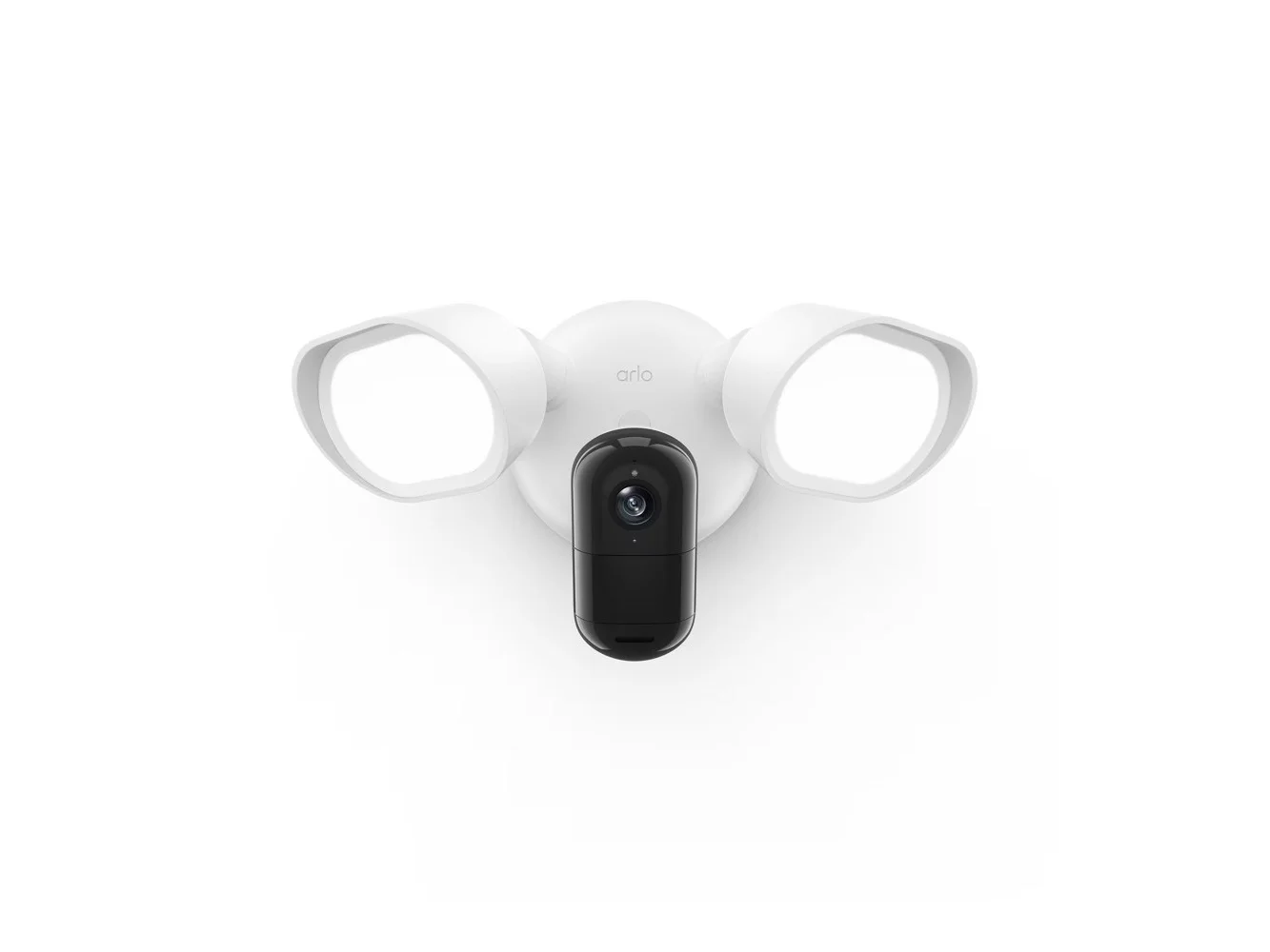 **Arlo - Wired Floodlight Security Camera - 2K Video with HDR, 2000 Lumens, Integrated Siren, Color Night Vision - White**