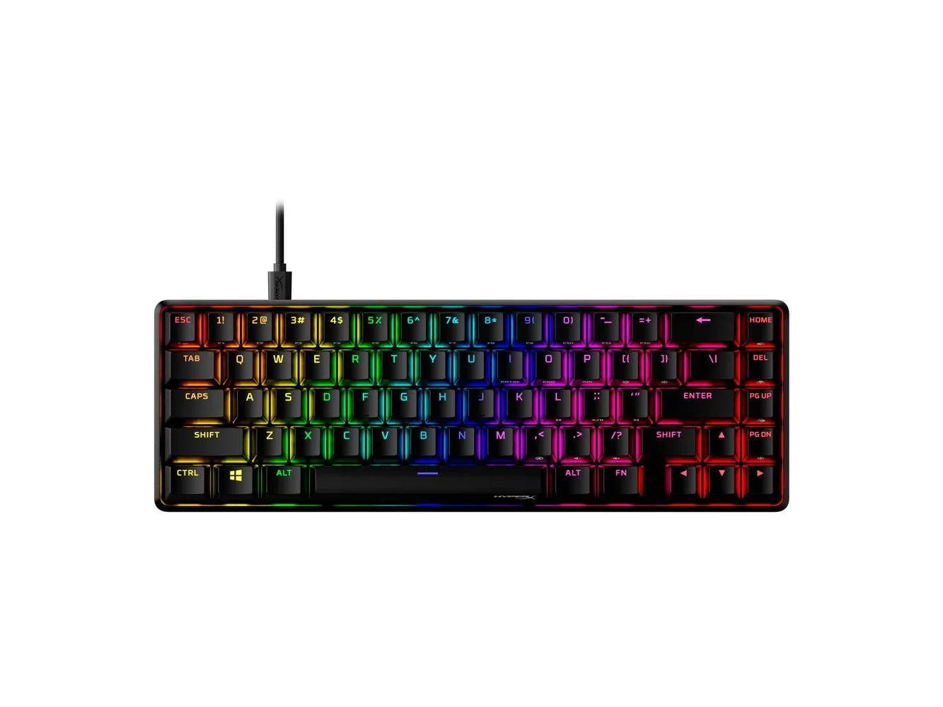 **HyperX - Alloy Origins 65% Compact Wired Mechanical Red Linear Switch Gaming Keyboard with RGB Lighting - Black**
