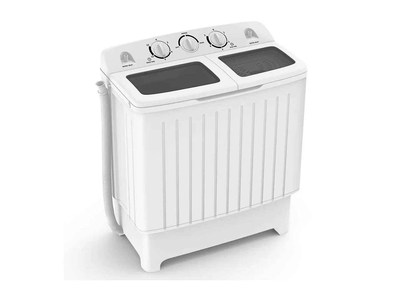 **Portable Washing Machine Twin Tub Compact Laundry Washer with 20 lb. Capacity**
