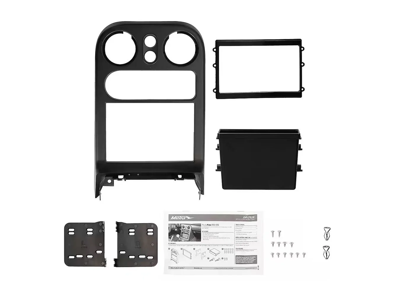 **Metra - Dash Kit for Select 1990-1993 Mazda Miata DIN DDIN - Black**