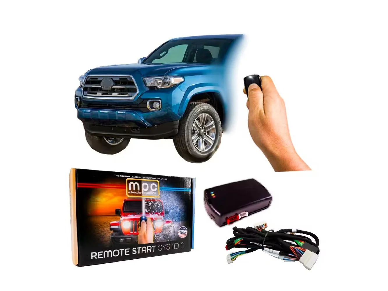**MPC - Remote Start Kit for Toyota Tacoma 2016-2019 (Push-to-Start, Uses Factory Key Fob) - Black**