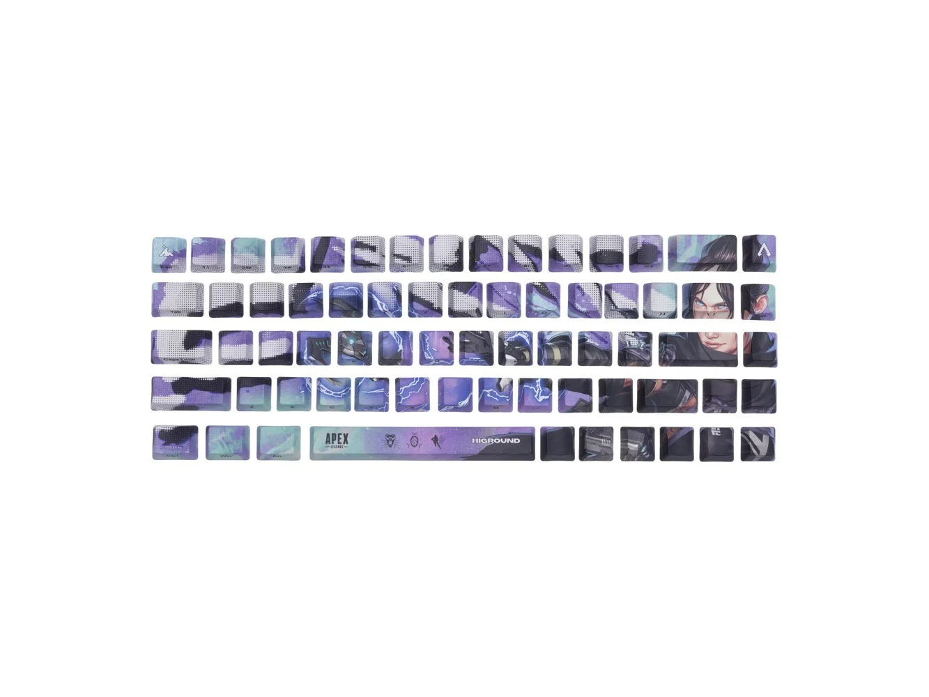 **Higround - APEX Legends 68 Key Artisan PBT Keycaps - Wraith**
