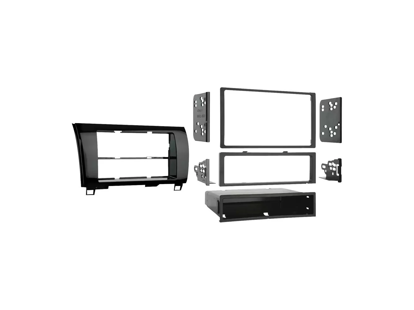 **Metra - Dash Kit for Select 2007-2022 Toyota Tundra, Sequoia DIN DDIN - High Gloss Black**