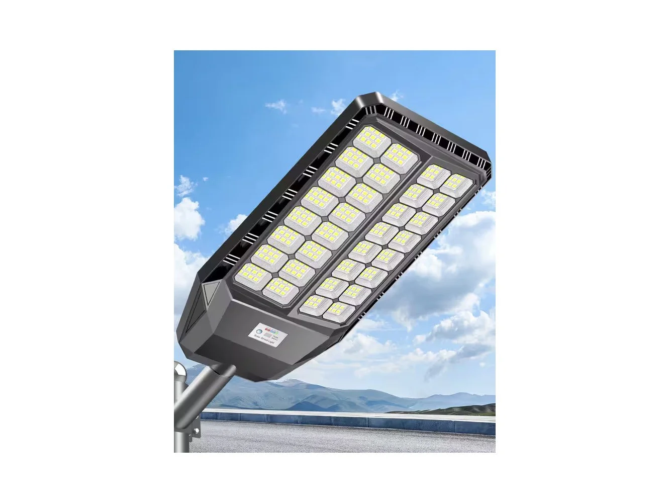**Adewalk - 10000W 6500K Solar Lamp Motion Sensor IP67 Waterproof Auto On Off Bright Commercial Light for Yard Driveway Parking - Black**