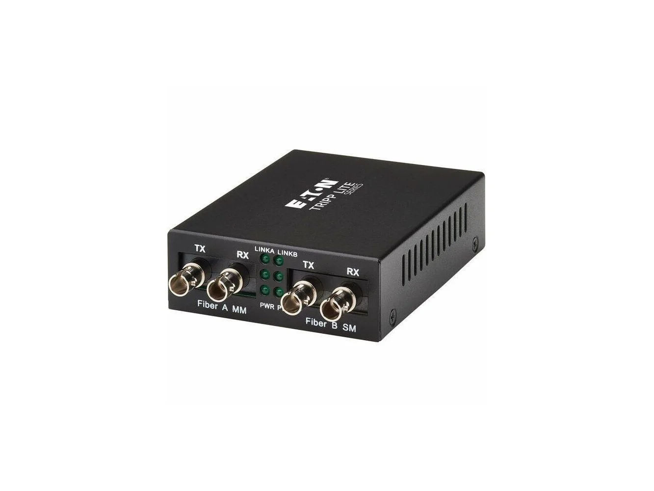 **Tripp Lite - series N784-MDC-1STST Fiber Optic Mode Converter - 0.9" Height x 2.9" Width x 4.3" Depth - Metal Box - Black**