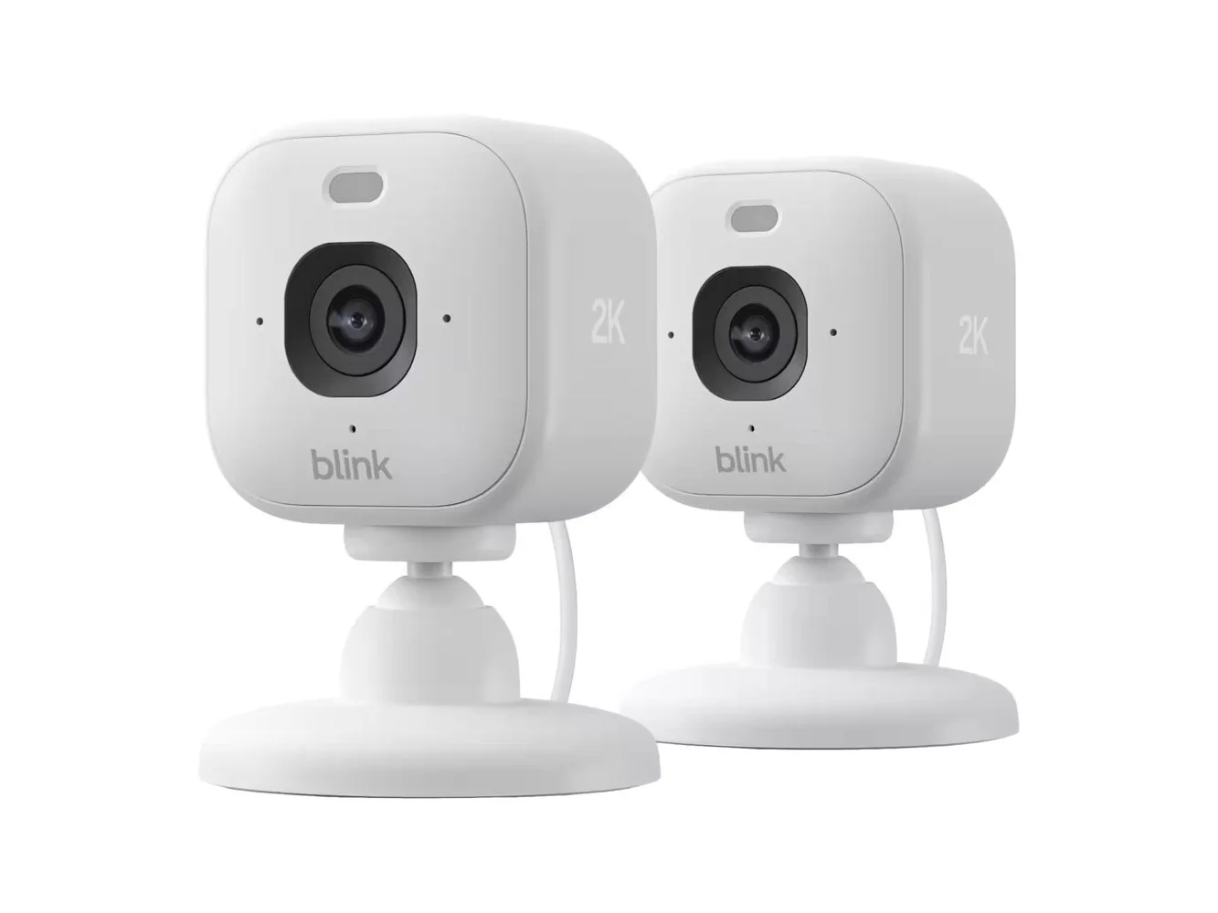 **Blink - Mini 2K+ Compact plug-in security camera, 2K video resolution, color night vision, enhanced audio - 2 Cam - White**
