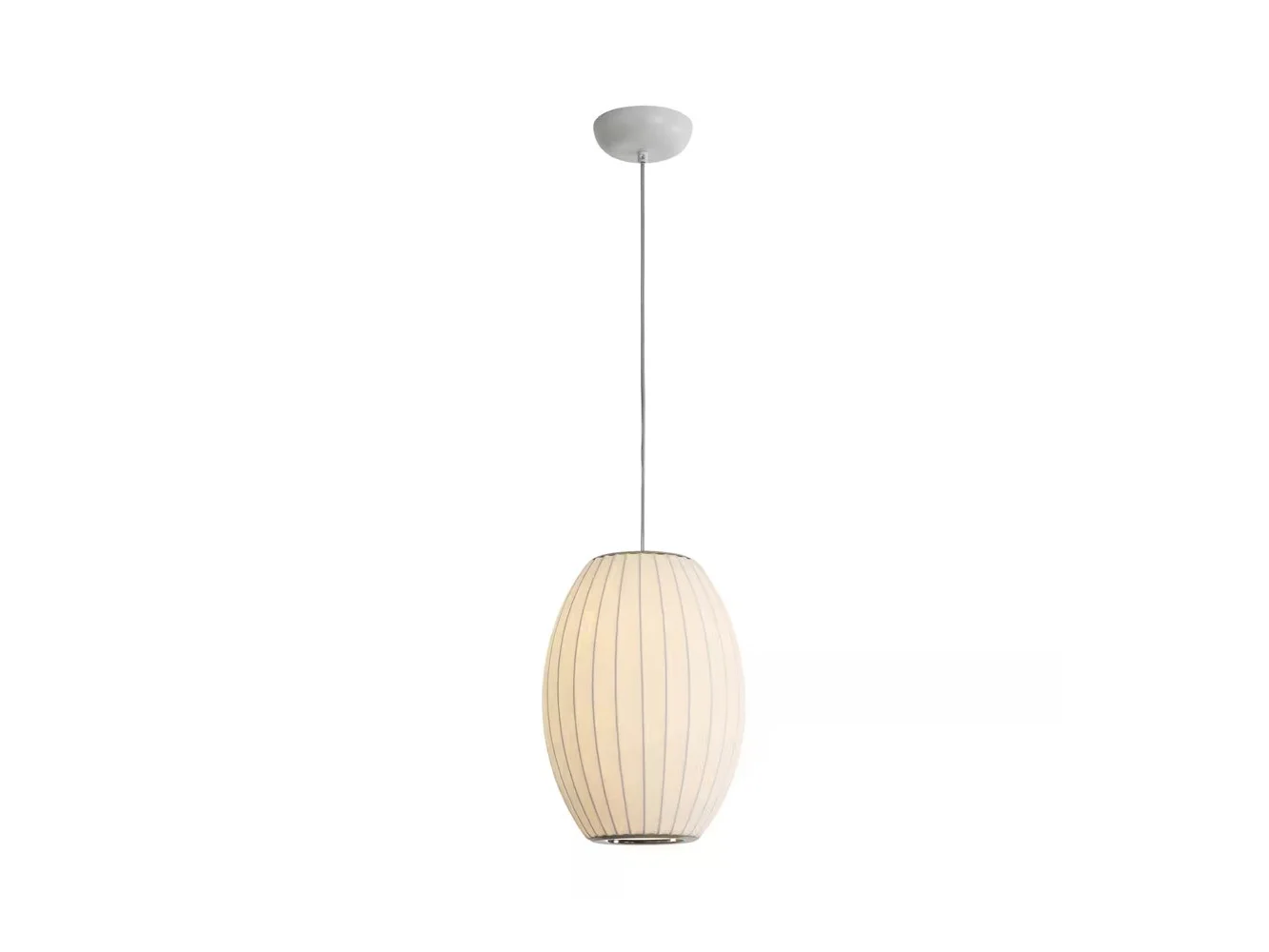 **Umeiluce - 1 Light Modern Pendant Light Elegant Silk Oval Shade Light Dimmable Small - White**