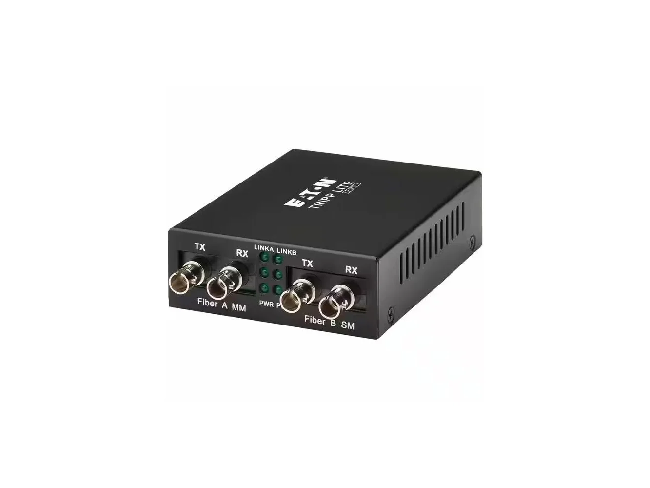 **Tripp Lite - series N784-MDC-4STST Fiber Optic Mode Converter - 0.9" Height x 2.9" Width x 4.3" Depth - Metal Box - Black**