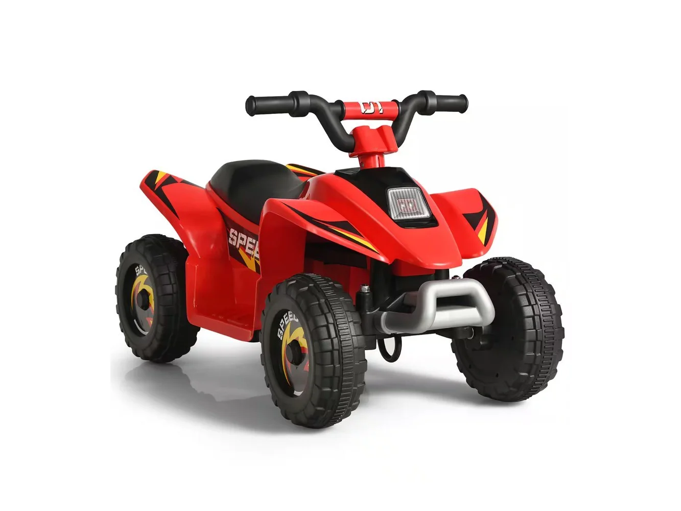 **Costway - 6V Kids Electric Quad ATV 4 Wheels Ride On Toy for Toddlers Forward&Reverse - Red**