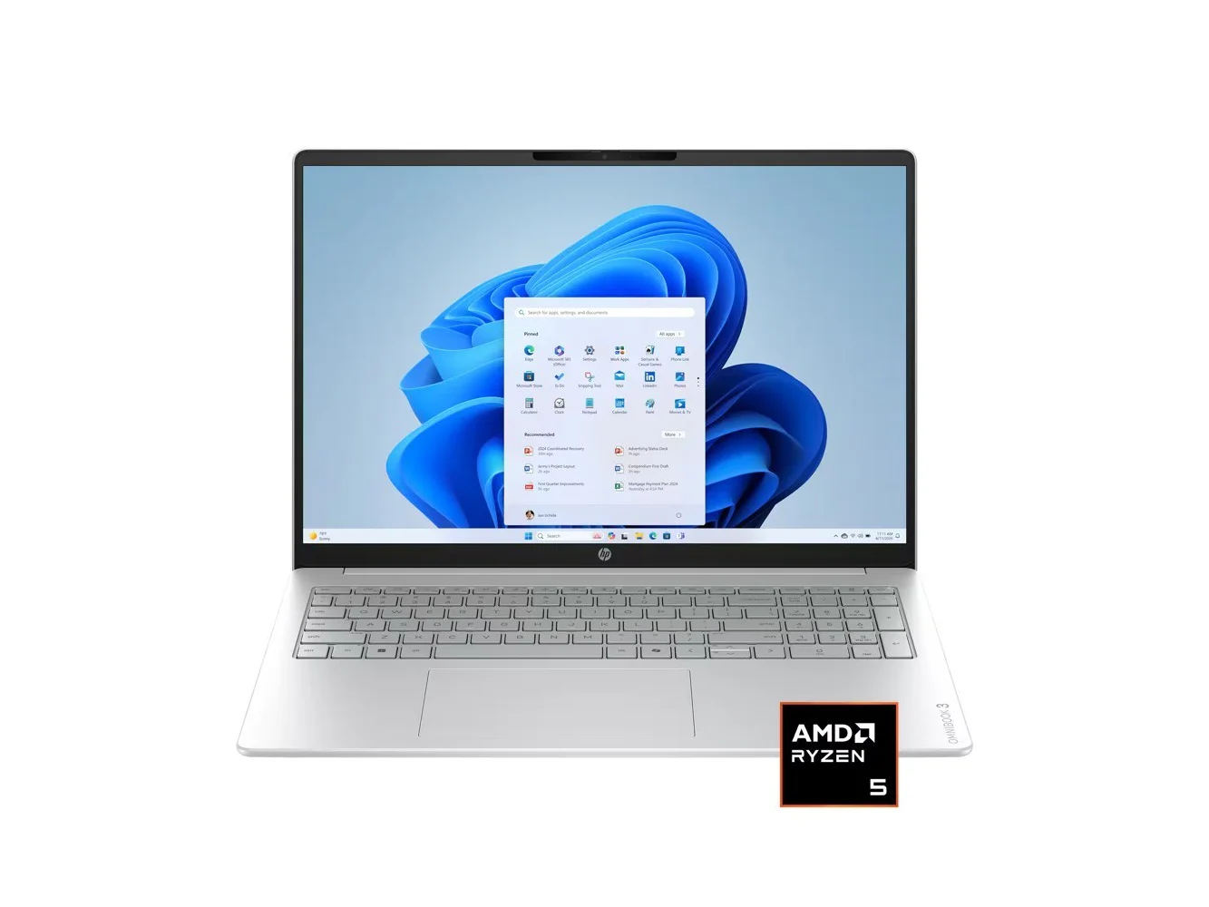 **HP - OmniBook 3 16" 2K Touchscreen Laptop - AMD Ryzen 5 40 (2025) - 8GB Memory - 256GB SSD - Glacier Silver**