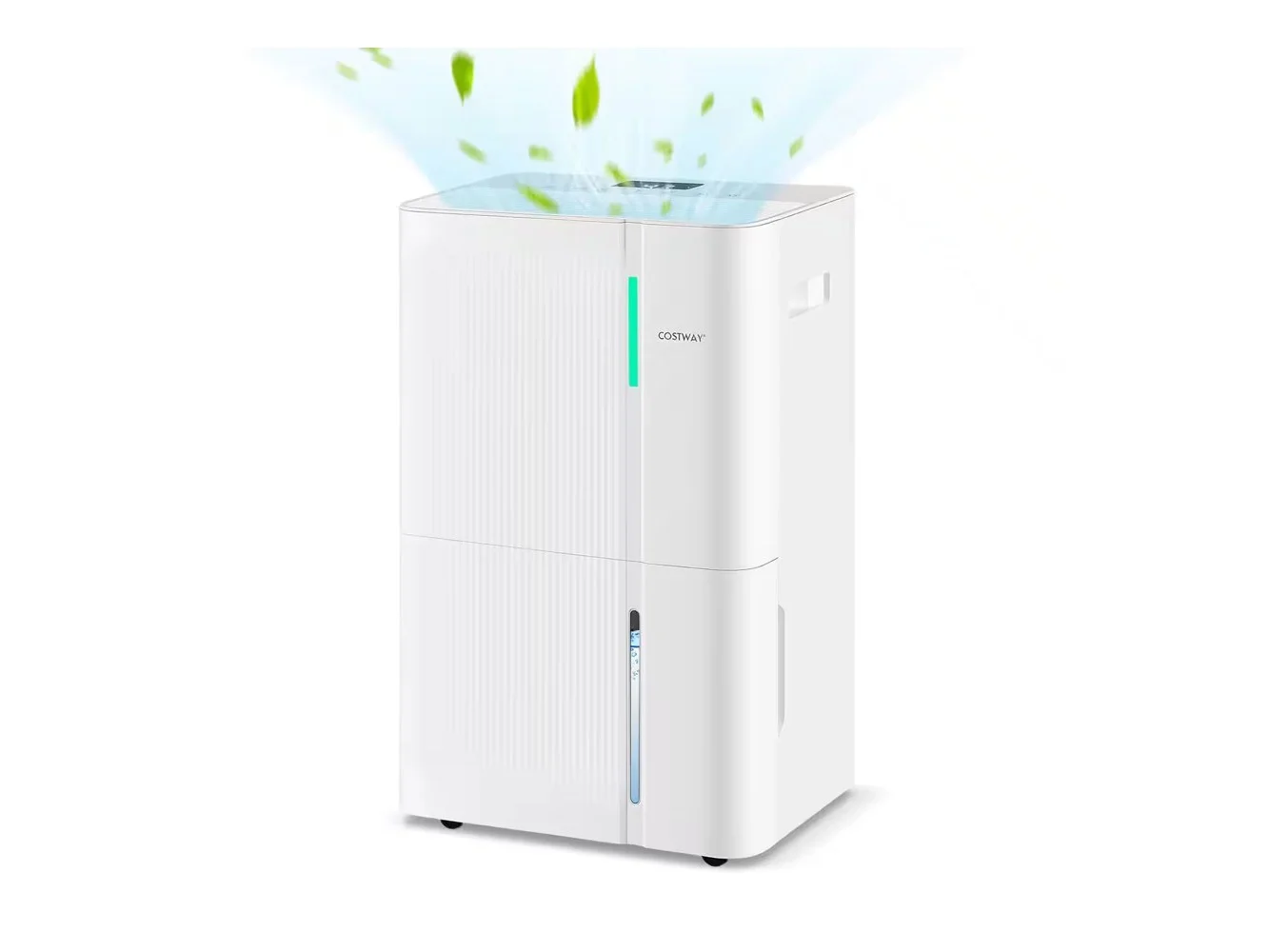 **Costway - 96 Pints Dehumidifier for Home 8000 Sq.Ft Dehumidifier with 3 Modes 24H Timer - White**