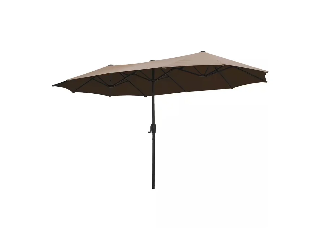 **Ainfox - 13ft Large Patio Umbrella Outdoor Market Umbrella UV Protection Sturdy Frame w/Easy Crank - Coffee**