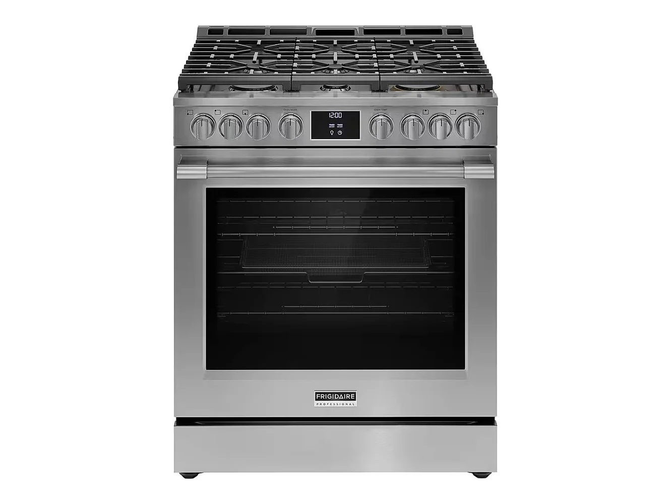 **Frigidaire - Professional 30 in Wide 6 burners 6.0 Cu. Ft. Slide-In Total Convection Range with Air Fry - Stainless Steel**