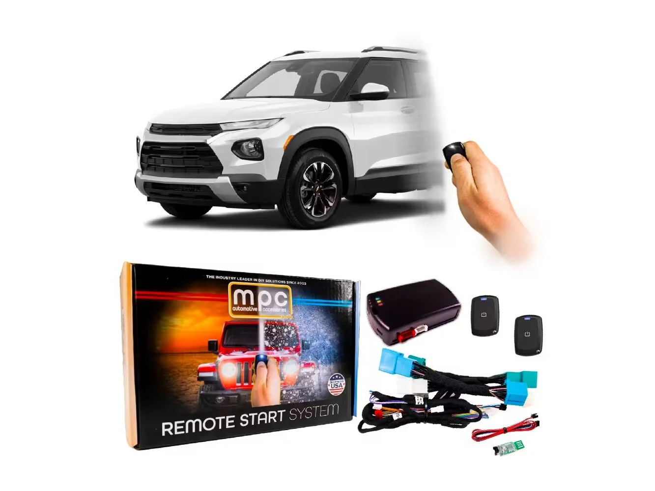 **MPC - Remote Start Kit For Chevrolet Trailblazer 2021-2023 | Plug & Play | 2 x Remotes - Black**