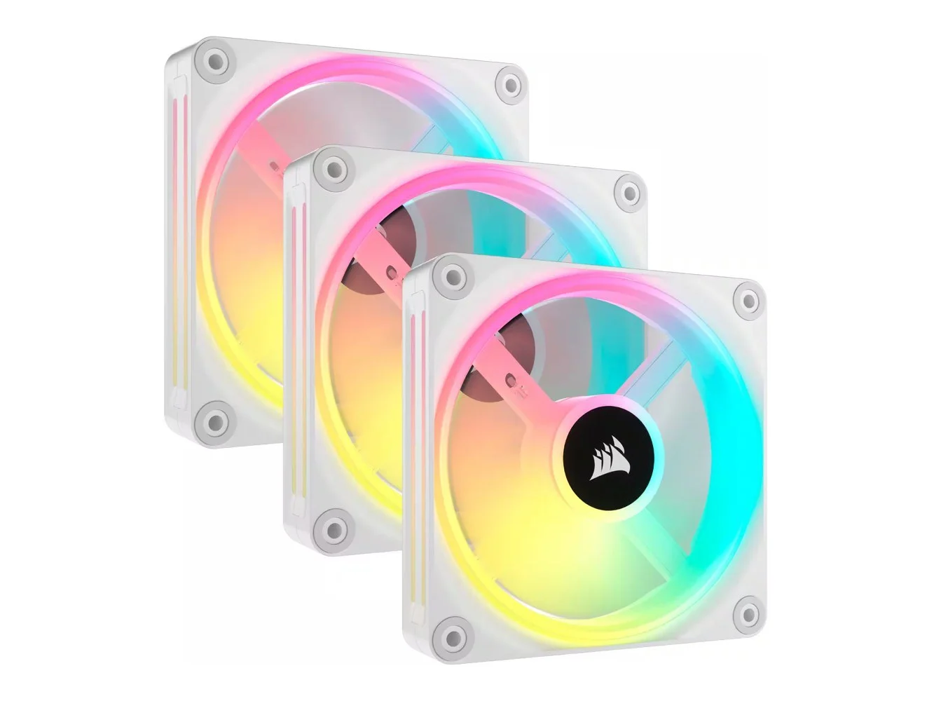 **CORSAIR - iCUE LINK QX120 RGB 120mm PWM Computer Case Fan with iCUE LINK System Hub Kit (3-pack) - White**