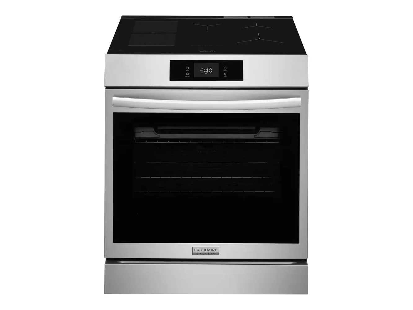 **Frigidaire - Gallery 30 in. Wide 5 elements 6.2 Cu. Ft. Slide-In Electric Induction Range with Stone-Baked Pizza and 15+ Ways to Cook - Stainless Steel**