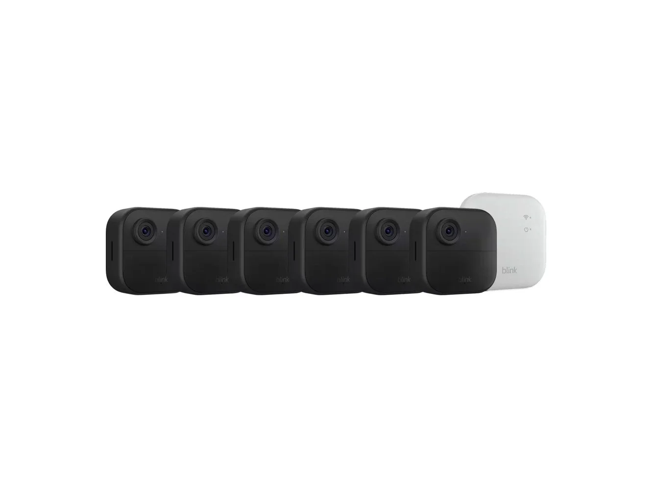 **Blink - Outdoor 4 XR — Wireless security camera with extended range, up to 400 feet. Sync Module XR included — 6 Cameras - Black**