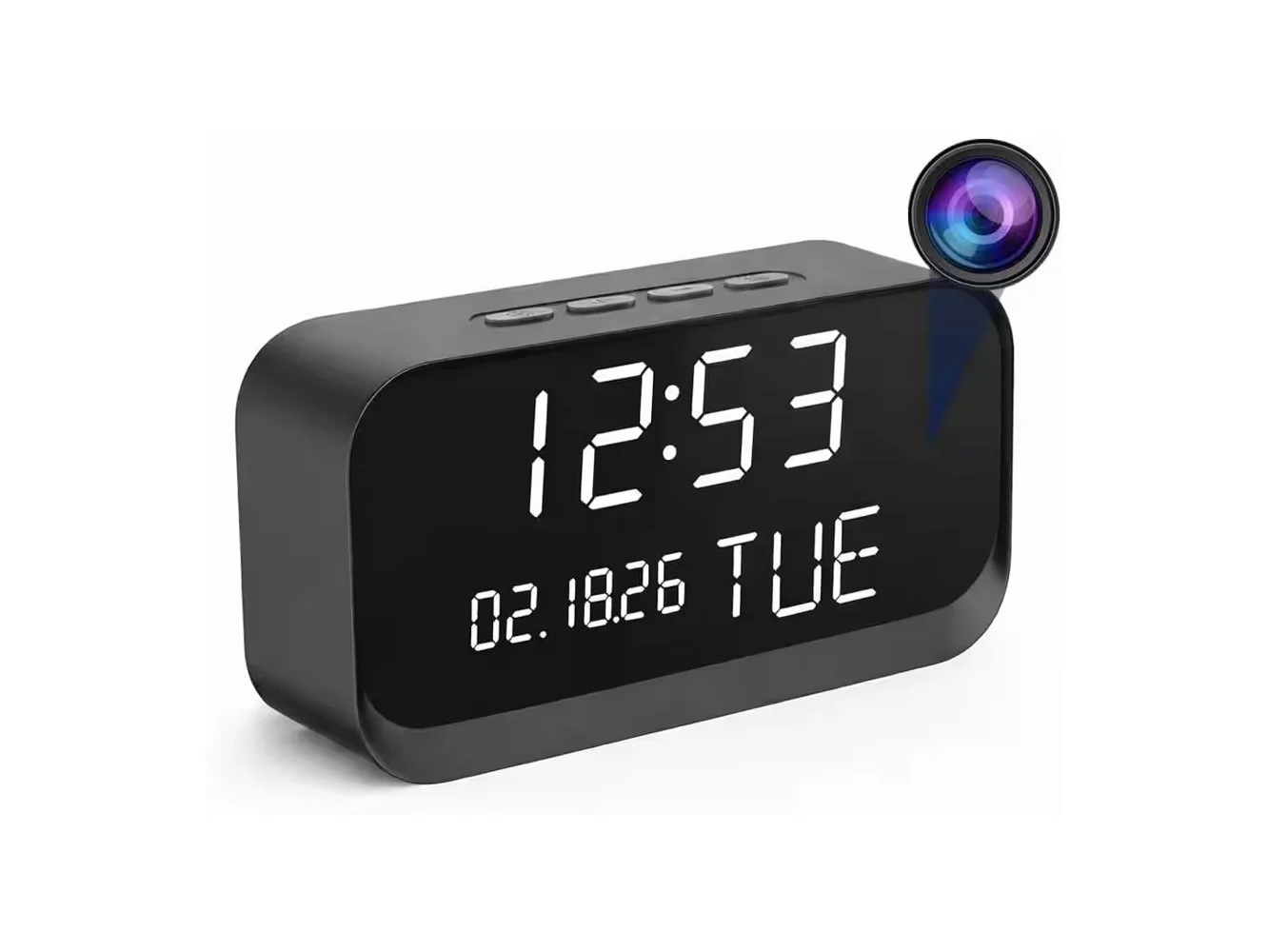 **Core Tech - Clock Camera 1080P HD WiFi Indoor Security Camera with Night Vision & Motion Detection - Black**