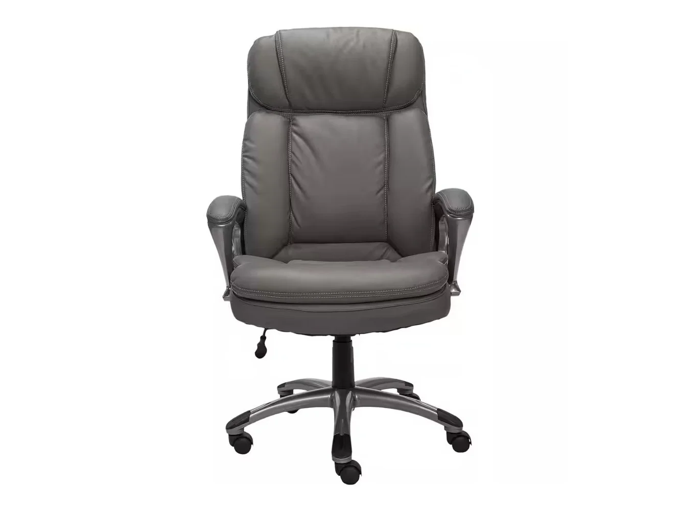 **Serta - Big and Tall Bonded Leather Executive Chair - Gray**