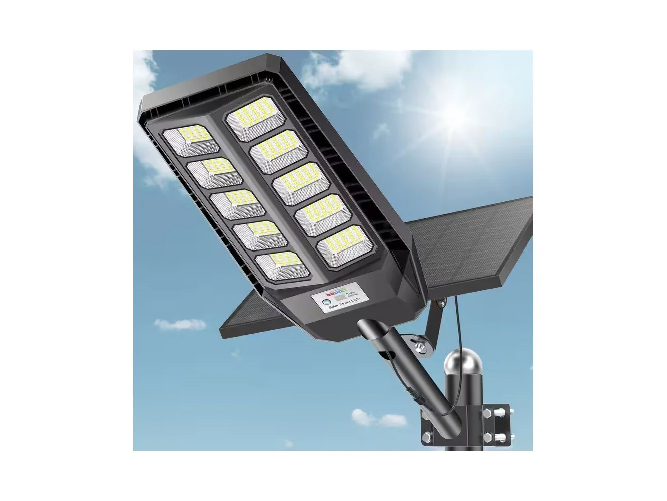 **Adewalk - Solar Flood Lights,7000K,Waterproof,Dusk to Dawn,Motion Sensor,Remote,LED Security Lights for Yard,Garden,Garage - Black**
