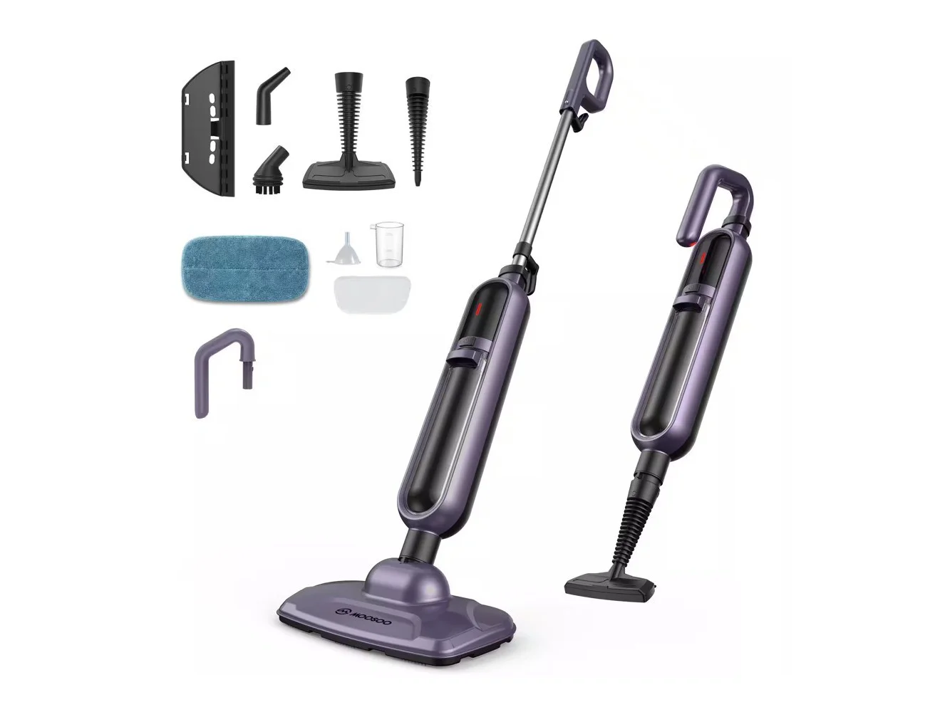 **MOOSOO - 1200W Steam Mop,Detachable Handheld Steam Cleaner,Multipurpose Steamer for Hardwood Floors,Windows,Tiles,Furniture - Purple**