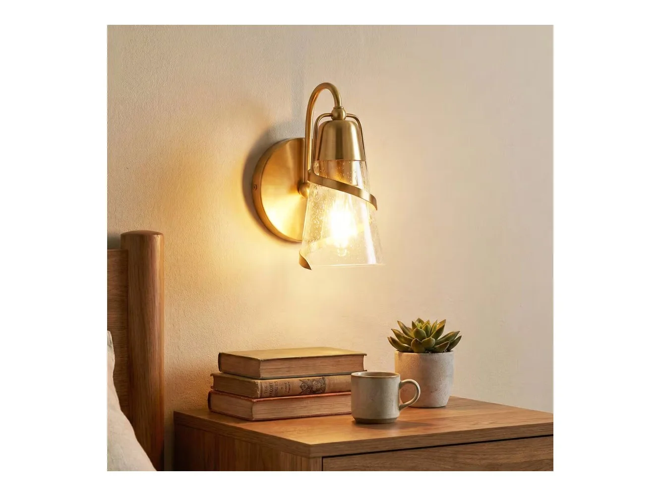 **Parrot Uncle - 5” Glass Shade Wall Light - Gold**