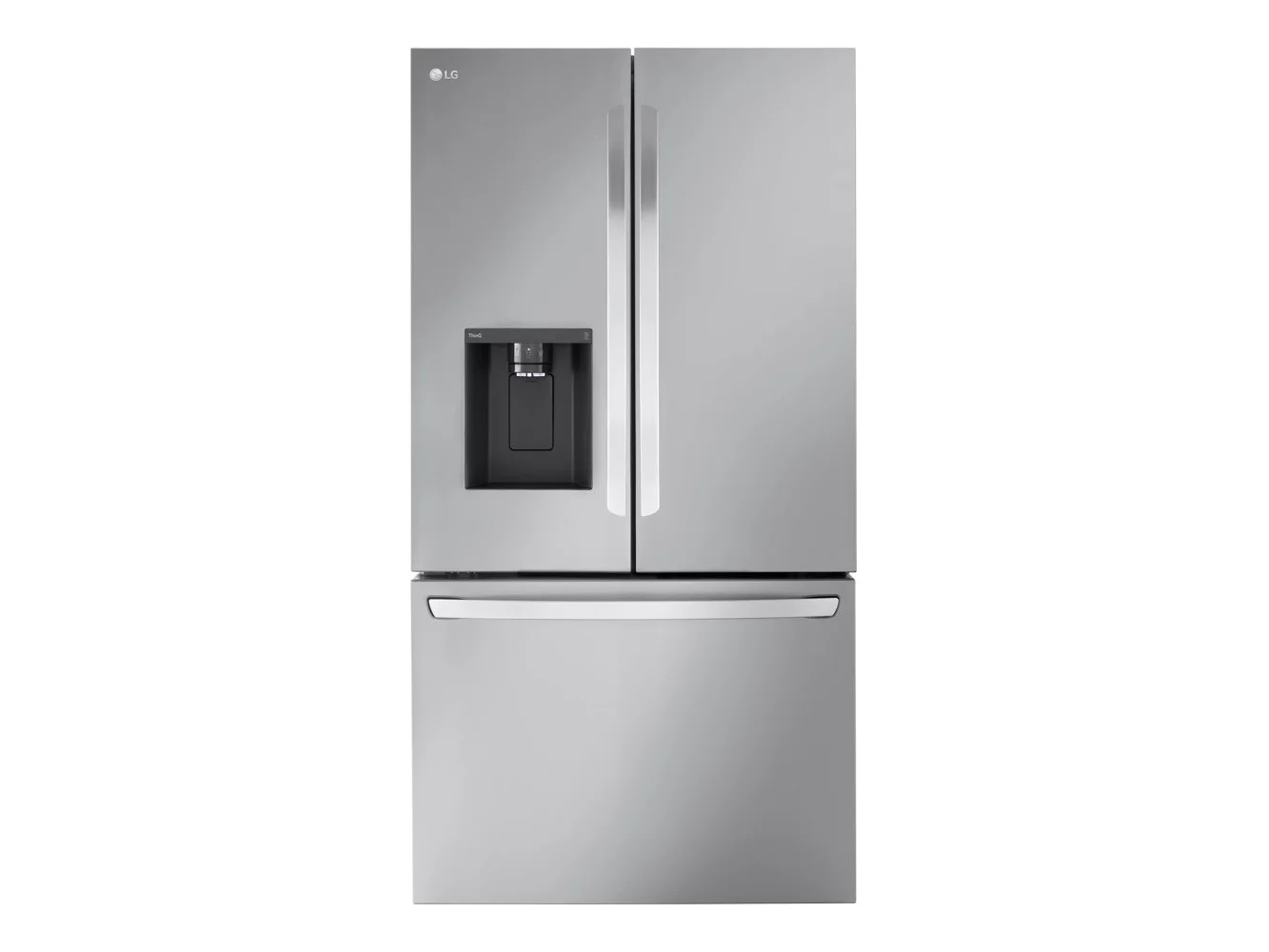 **LG - 36-in Wide Counter-Depth MAX 25.5 Cu. Ft. French Door Smart Refrigerator with Dual Ice - Stainless Steel**
